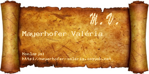 Mayerhofer Valéria névjegykártya
